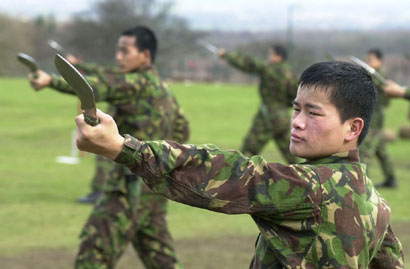 British Gurkha training