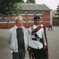 Gurkha Collection - Roy Morris with Piper from Queen's Gurkha Signals