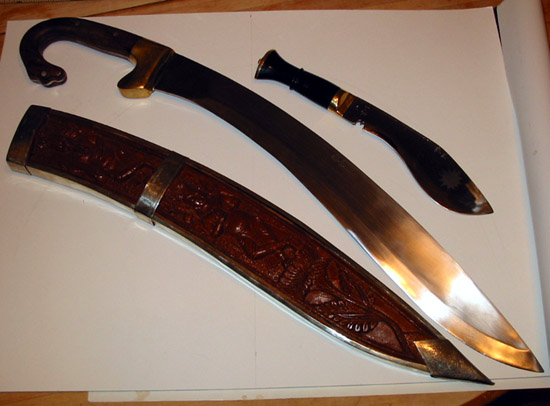 falcatta, scabbard - beside 'pen'-knife