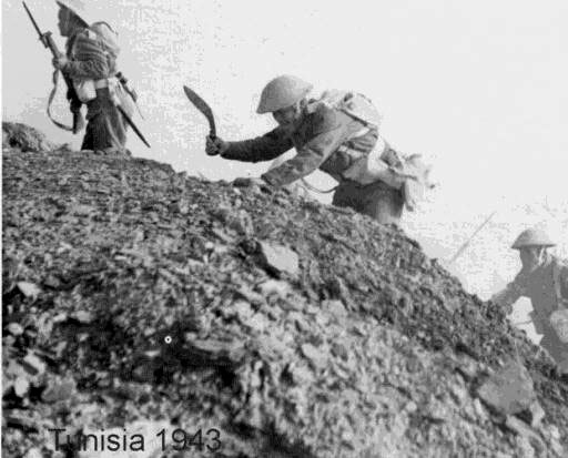 Gurkhas take a hill somewhere in Tunisia in 1943